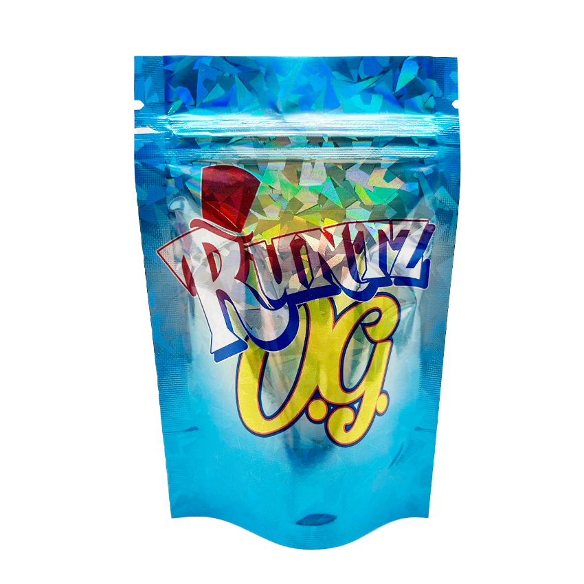 

Runtz og 3.5 mylar bags Fragment laser aluminum foil smell proof dry herb stand up pouches