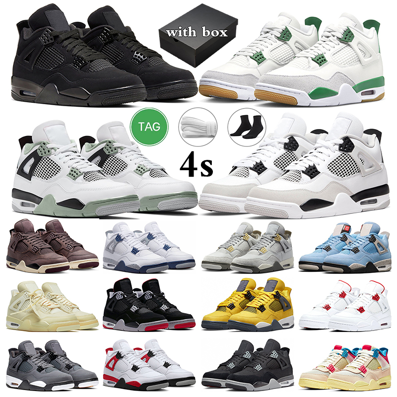 

j4 4s basketball shoes 4 mens trainers women sneakers Pine Green Military Black Cat Seafoam Photon Dust Sail Red Metallic jumpman4 Cactus Jack outdoor shoe sports, 15