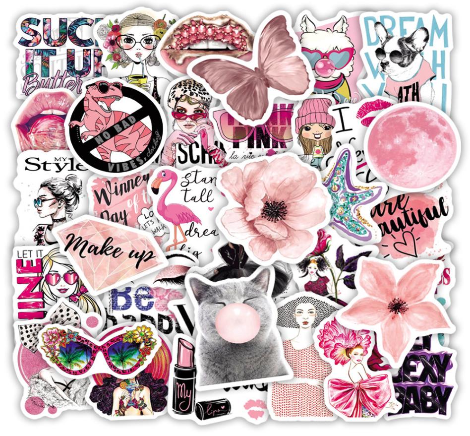 

New Waterproof 103050PCS Mix Pink Style Girl Cartoon Stickers Aesthetic Laptop Phone Guitar Graffiti Decals Sticker Kid Toys sti5810688