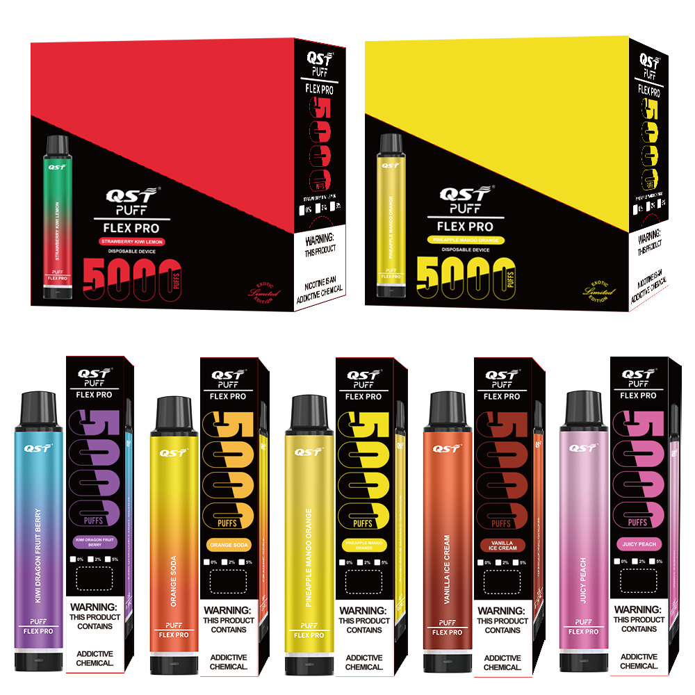 

qst disposable vape puff flex pro 5000 type C 15 disposable flavors 2800 puff