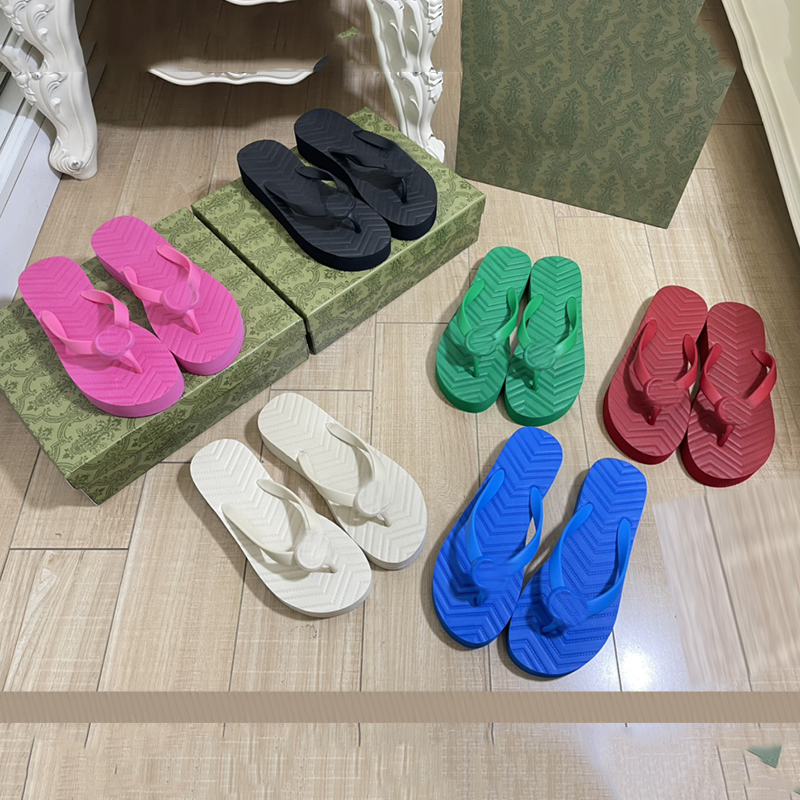

designer flip flop Thong summer sandals Rubber moccasin shoe flat for woman Triple Black White Green Blue Red designer slipper sandales sliders Outdoor pantoufle, Colour 1