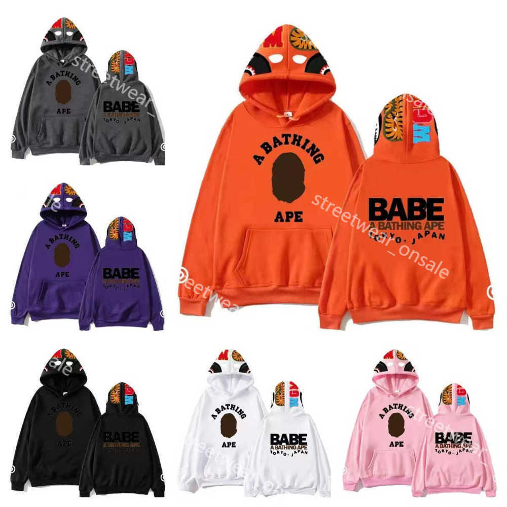 

Ape Designer Babe Hoodie Men Shark Pullover Letter Print Long Sleeve Jumper with Pocket Mens Womens Tops Clothing D055, 13