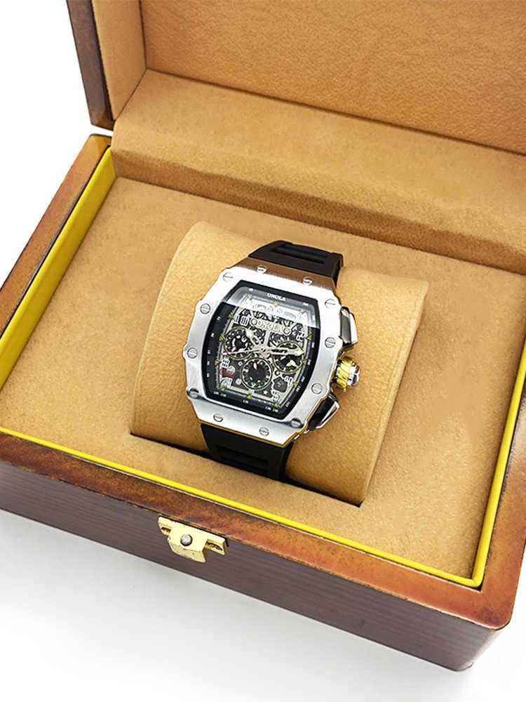 

Luxury milles Heavenly King Richards Men's Watch Wine Barrel Hollow Fully Automatic Mechanical Watch Men's Large Dial Glow and Waterproof Tide ayw, On6832 silver black imported