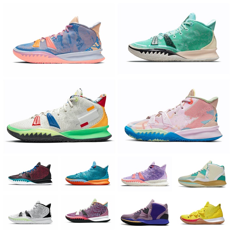 

One World 1 People Chip Light BOne Kyrie 7 basketball shoes Mens Kyries 5s sponge sandy Creator Hendrix Horus Rayguns Daybreak squidward men trainers Sports Sneakers, Shoes lace