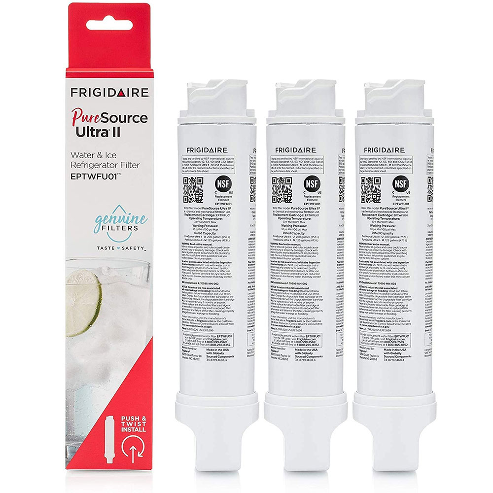 

Frigidaire EPTWFU01 PureSource Ultra II Refrigerator Water Filter, 3 Pack