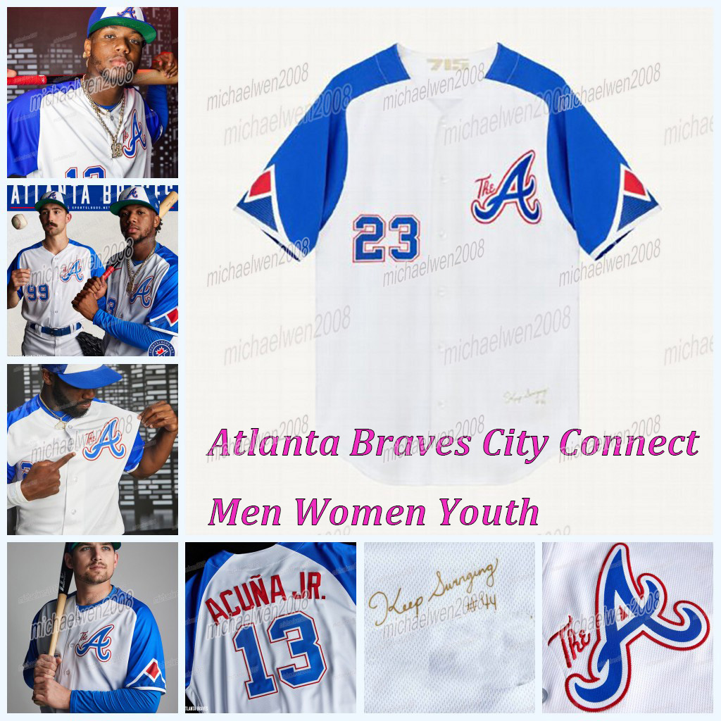 

Braves 2023 City Connect Jersey Atlanta Austin Riley Michael Harris II Spencer Strider Ronald Acuna Jr. Eddie Rosario Matt Olson Max Fried Ozzie Albies Aaron, Men flex base
