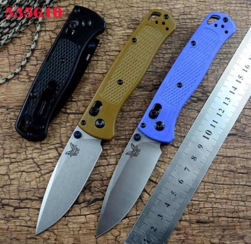 

New 535 Bench Made folding knife 440C blade brass washer G10 handle 3 colors outdoor camping hunting Survival pocket knife EDC too9628548