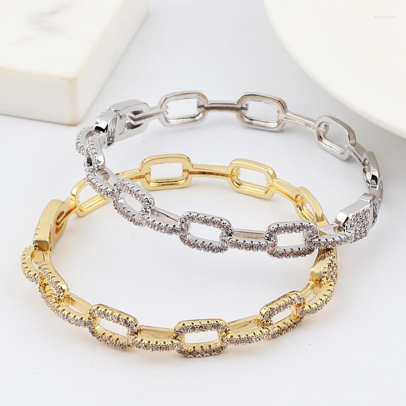 

Bangle Arrival Luxury Stackable Statement Gold For Women Wedding Cubic Zircon Crystal CZ Dubai Plated Bracelets GiftsBangle Kent22
