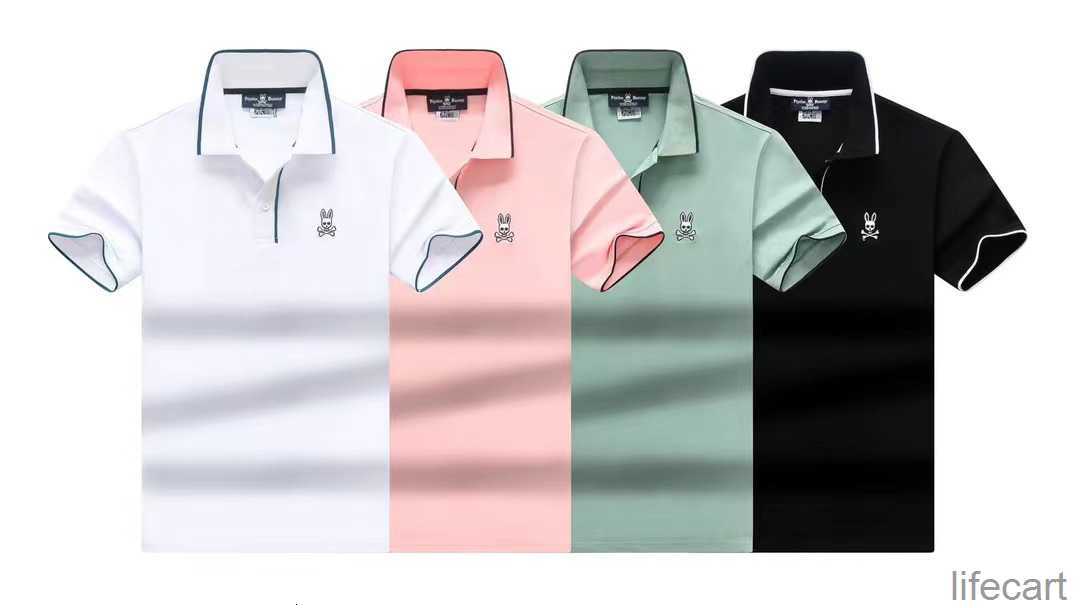 

Men's Psycho Bunny Skull Rabbit Polo Shirt Short Sleeve Cartoon Embroidery Collar Solid Fashion Brand Simple #01, Customize