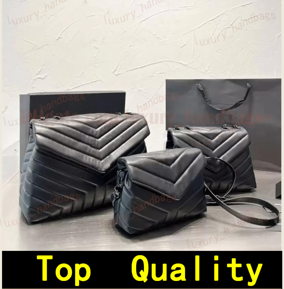 

crossbody bag high quality handbag luxury designer bag LOULOU Genuine Leather Evening Bags Flip cover stripe messenger bags metal chain women shoulder bag, [small size:20cm]black gold chain