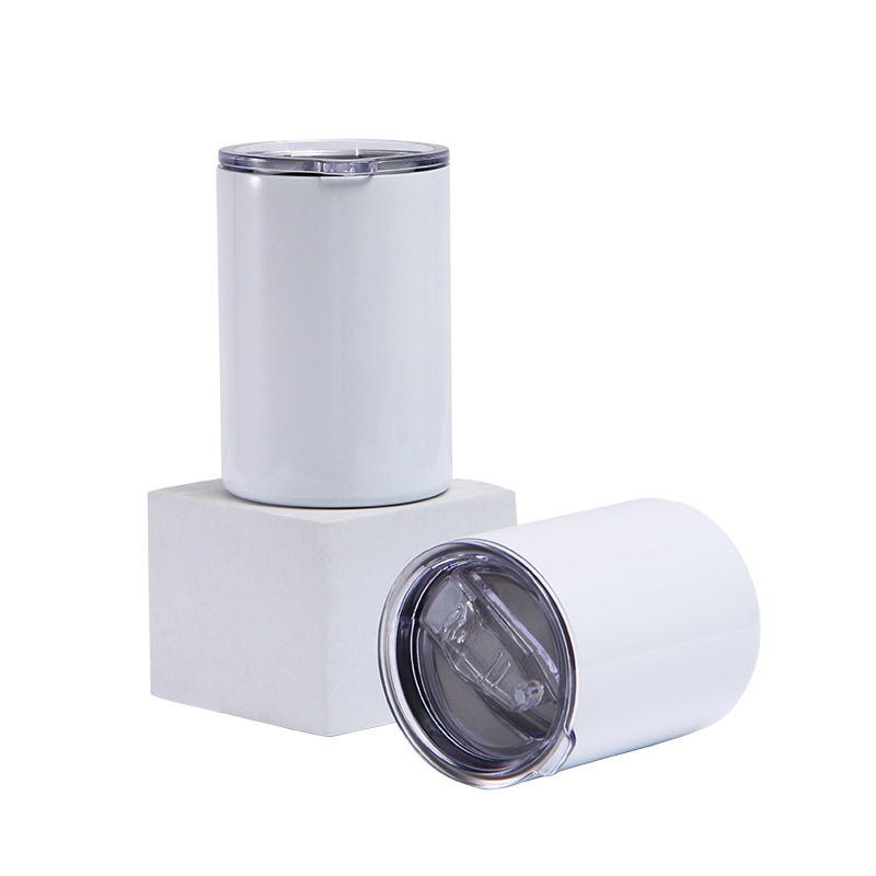 

USA SHIP 10oz sublimation tumblers without handle seamless lowball coffee cup stainless steel blank white kids cups Vacuum Insulated Drinking tumbler 50pcs/case
