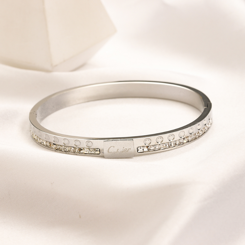 

Designer Bangle Bracelets 18K Gold Bracelet 925 Silver Fashion Women Design Bracelet Stainless Steel Jewelry Springtime Accessories Simple Google Gift Family, Zg2235-gold