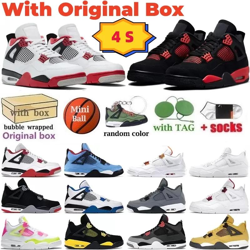 

2023 Jorden 4 basketball shoes 4s with Box men women Red Thunder Sail Black Cat White Oreo Tour Yellow 1s University Blue Hyper Royal Twist Chicago Pine Green sneakers