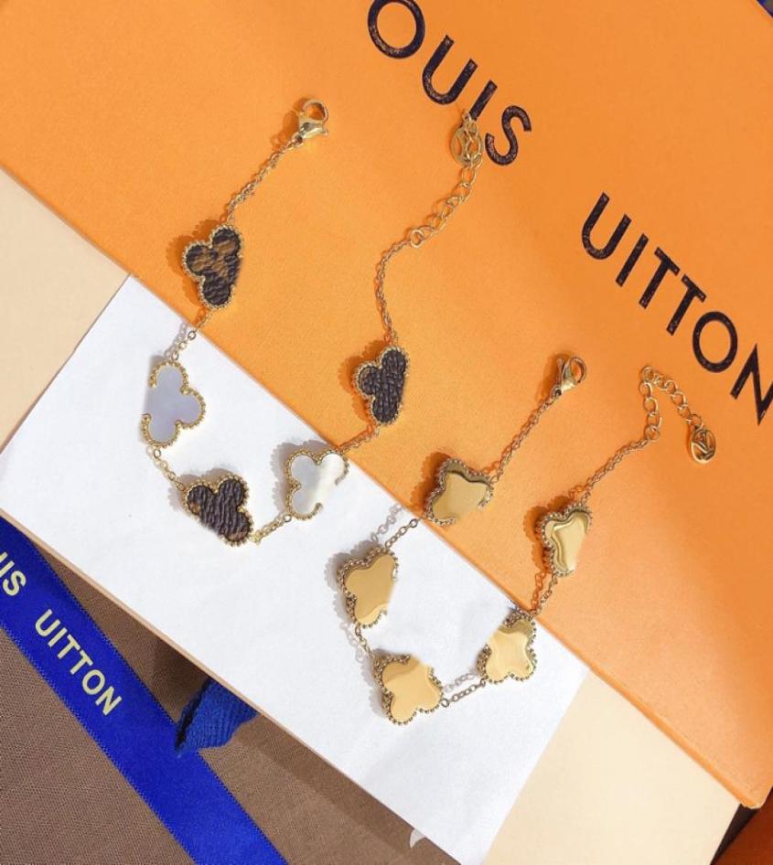 

New Style Bracelets Women Bangle Wristband Cuff Chain Designer Letter Jewelry Faux Leather 18K Gold Plated Stainless steel Womens 4427147