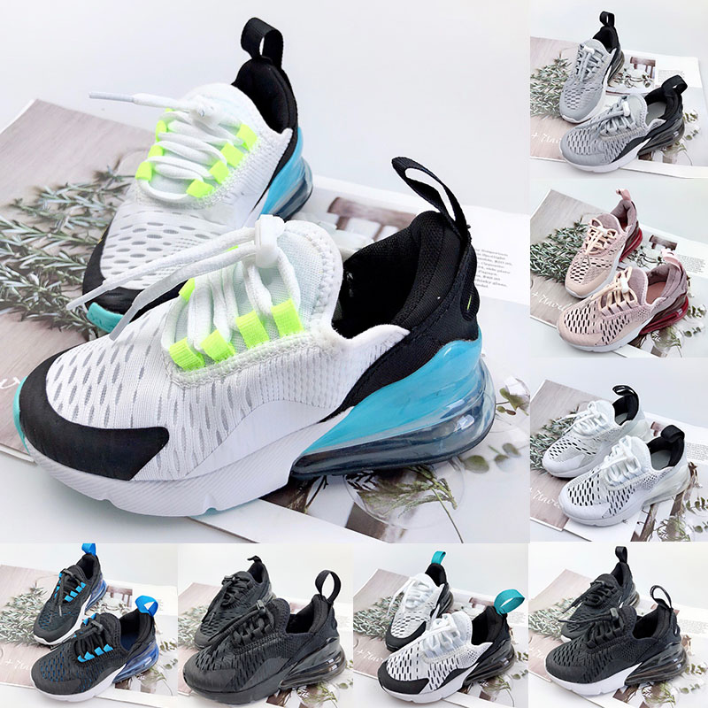 

New kids designer Athletic Shoes 270s boy girl Outdoor Sports children infant youth Sneakers Original Dhgate Walking Trainers Black White Triple Black Dusty Cactus