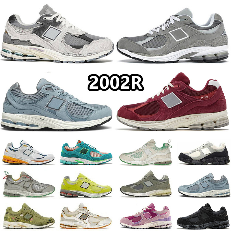 

2002R Athletic Luxury Running Shoes Protection Pack Pink Rain Cloud Phantom Black White Sea Salt Bordeaux Light Blue Sail N2002R Sneakers for Men and Women, Item#13