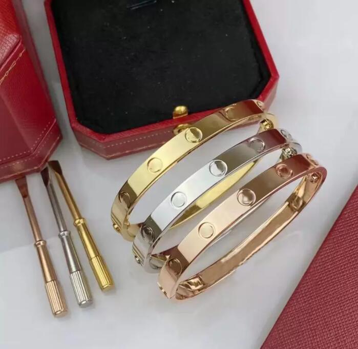 

gold and silver bracelet High end luxury screwdriver love bracelet Fashion unisex cuff bracelet 316L stainless steel plated 18K gold jewelry