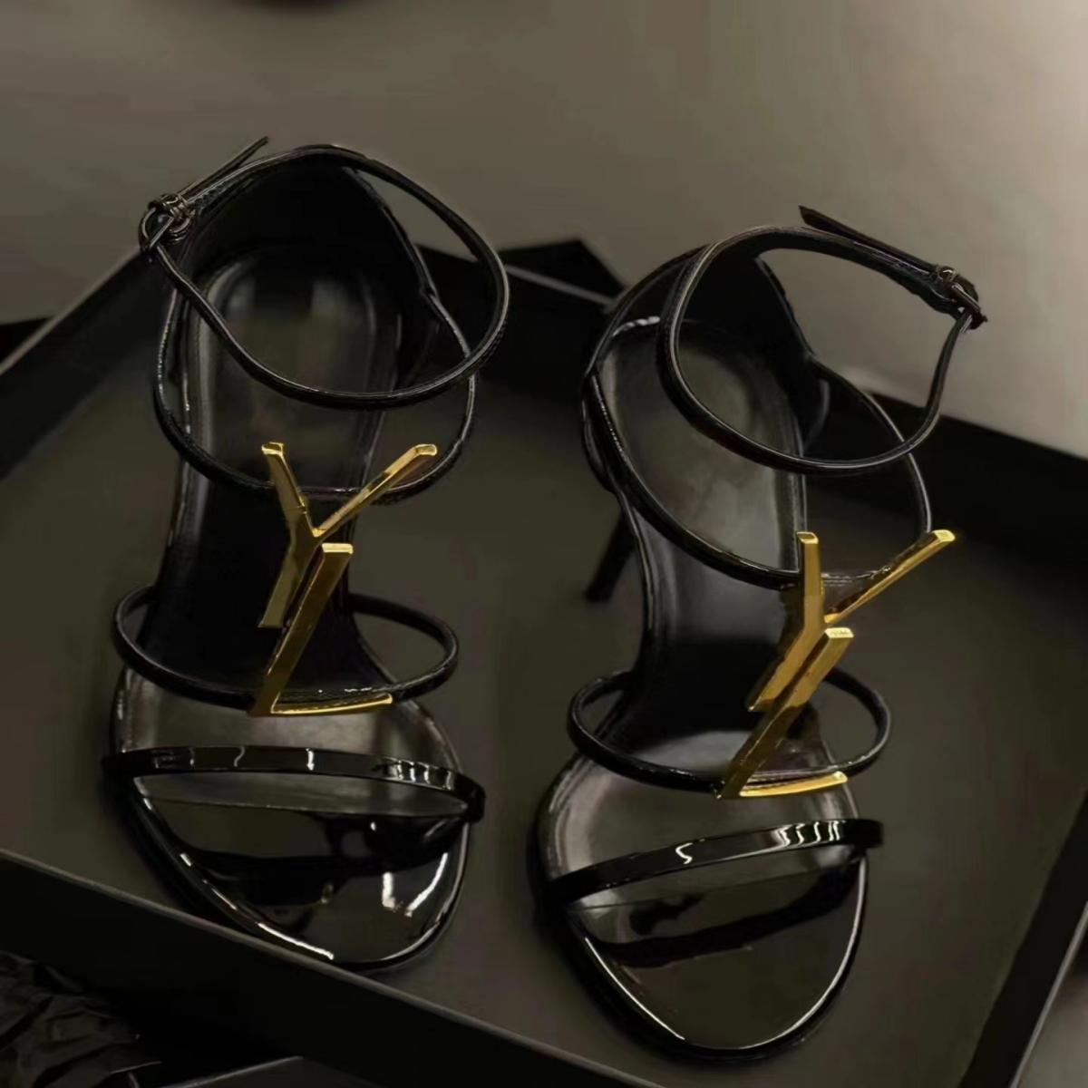 

high heels shoes woman designer summer new one word with open toe sandals Sexy real leather platform, #2