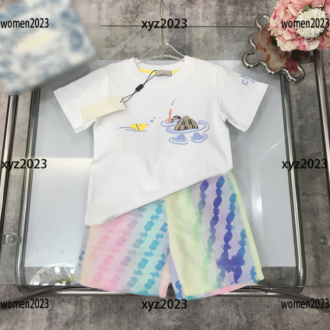 

KIds Clothes Child Sets Baby Dress 2pcs Summer Fashion bag pattern POLO shirt and letter stripe shorts New arrival Size -140 CM Mar08, Multi