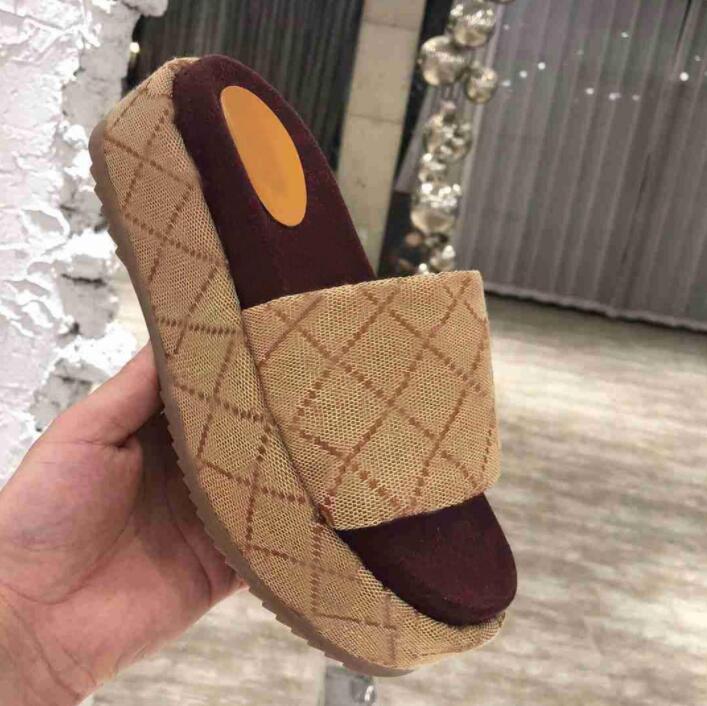 

platform slide Women Slippers Designer wedge Pattern Embroidery G Letters Beach Casual Slides Flip Flops Ladies Platform Thick Bottom, Color 30