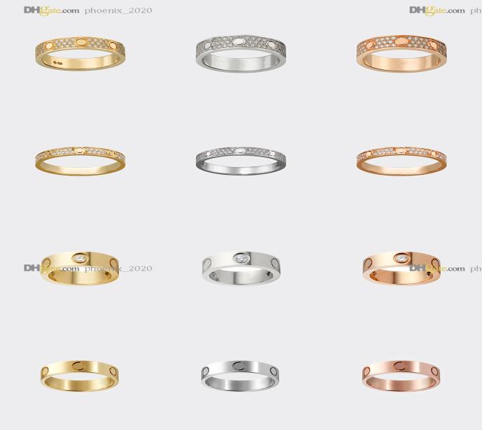 

Love Ring Designer Rings Carti Ring DiamondPave Wedding Band Women Luxury Jewelry Titanium Steel GoldPlated Never Fade Not Aller8289407