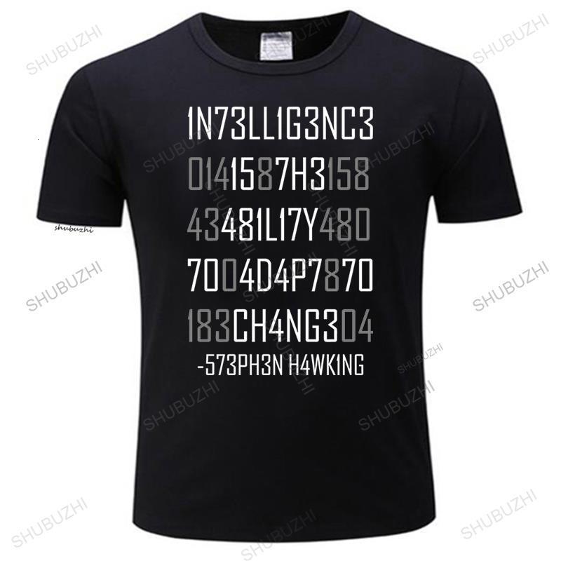 Mens TShirts arrived men crew neck tshirt summer black t shirts 1N73LL1G3NC3 funny Teeshirt Euro size TOPS 230327