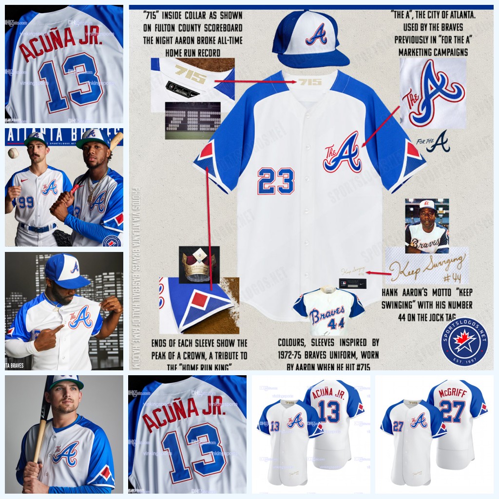 

2023 City Edition 13 Ronald Acuna Jr. Jerseys Atlanta 27 Austin Riley 28 Matt Olson 99 Spencer Strider1 Ozzie Albies 10 Chipper Jones 54 Max Fried BravesBaseball Jersey, Youth s-xl 2023 red