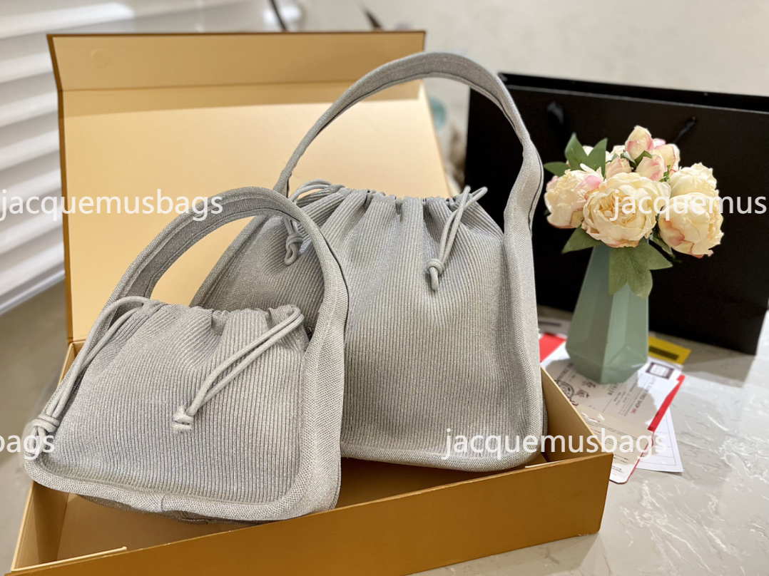 

Alex Ryan Bag in Metallic Rib Knit Designer Luxury Aw Cotton Hobo Crossbody Shoulder Bags Half Moon Fashion Classic Vintage Purse Handbag, Color 3