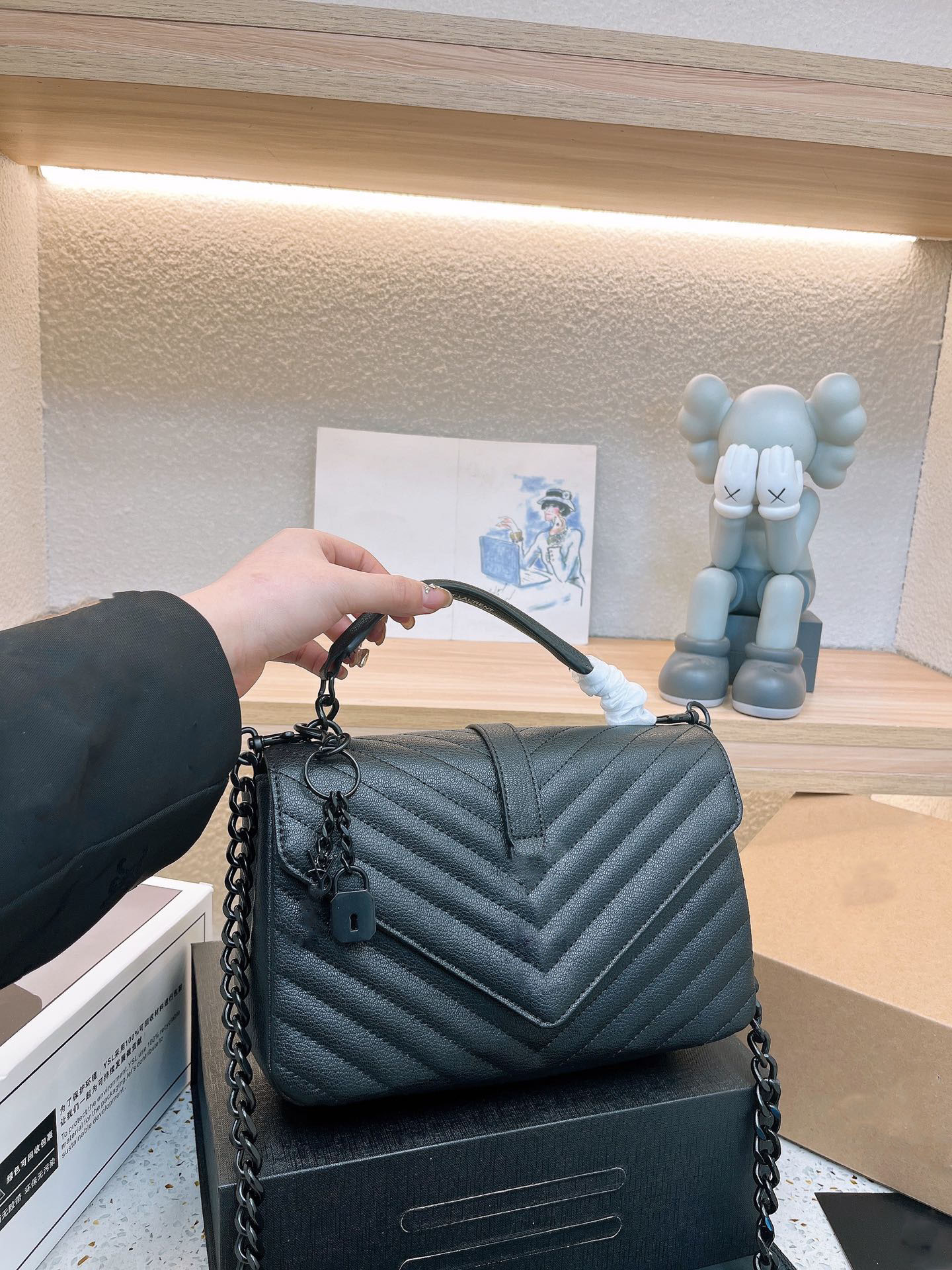 

New Classics Handbag Shoulder Bag Brand LOULOU Y-Shaped Designer Seam Leather Ladies Metal Chain Clamshell Messenger Chain Bags Box Wholesale Black ,Gold , Silver., ..