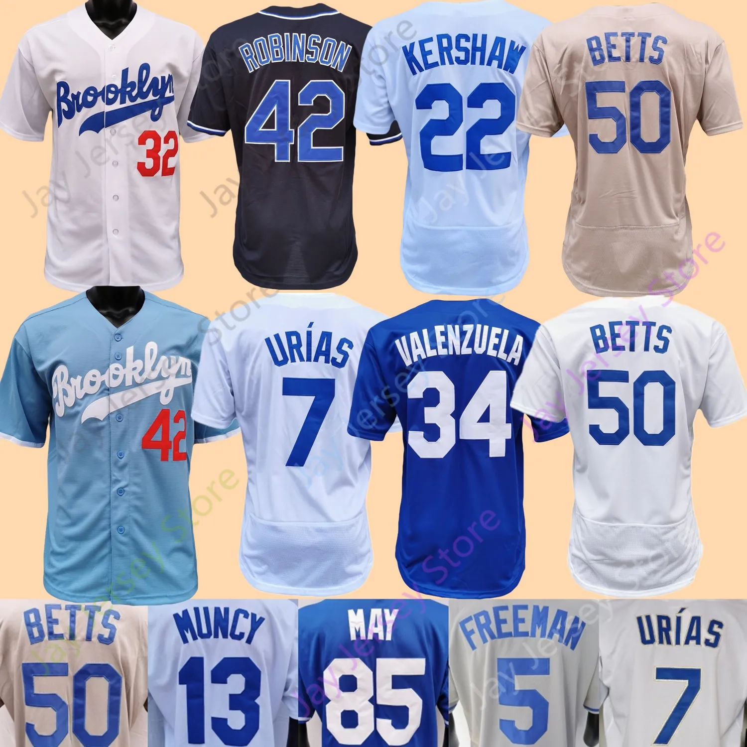 

CUSTOM Baseball Jersey Freddie Freeman Fernando Valenzuela Jackie Robinson Mookie Betts Clayton Kershaw Julio Urias Max Muncy Smith Martinez, Gold program fans