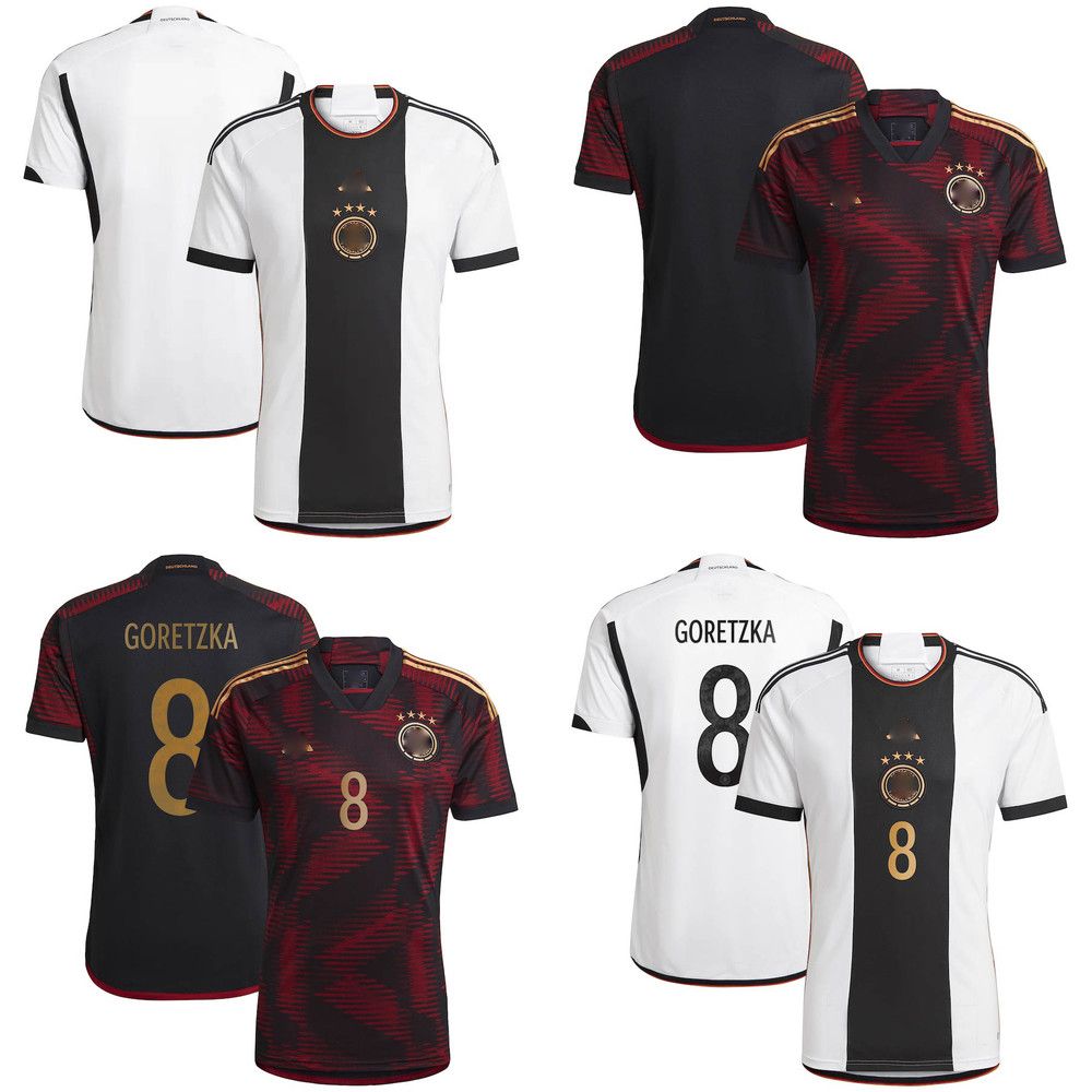 

Jersey Men' Goretzka 8 Germany World Cup Qatar 2022 Home Game Away Football Shirt Soccer