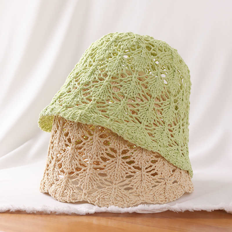 

HBP Crochet Wide Handmade Brim Hats Hollow Hat Female Summer Japanese Sunscreen Hat Sun Hat Ins Niche Hat Bucket Fisherman Hat P230327, Beige