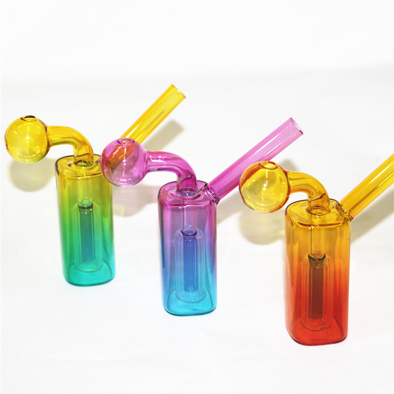 

Colored Glass Oil Burner Pipe Thick Pyrex Screw Water Bong Tobacco Bowl Piece Smoking Hookah Bong Accessory Ash Catcher