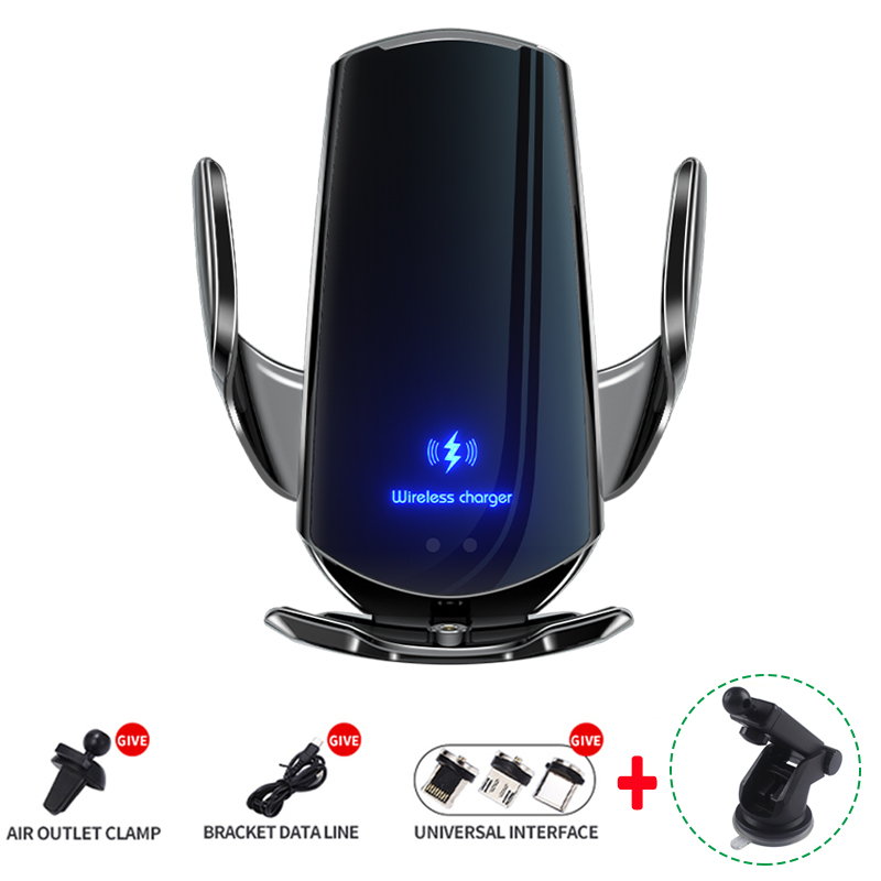 100W Auto Phone Holder Wireless Charger Magnetic Automatic Car Mount Phone Holder For Mobile Phone Infrared Induction Fast Charging-image-854556897