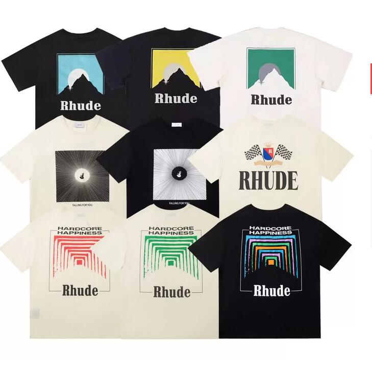 

Summer Mens T-Shirts Womens rhude Designers For Men tops Letter polos Embroidery tshirts Clothing Short Sleeved tshirt large Tees, Cu11
