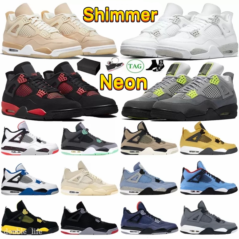 

4 basketball shoes for men women 4s Military Black Cat Sail Red Thunder White Oreo Cactus Jack Blue University Infrared Cool Grey canvas mens sports sneakers size 36-47