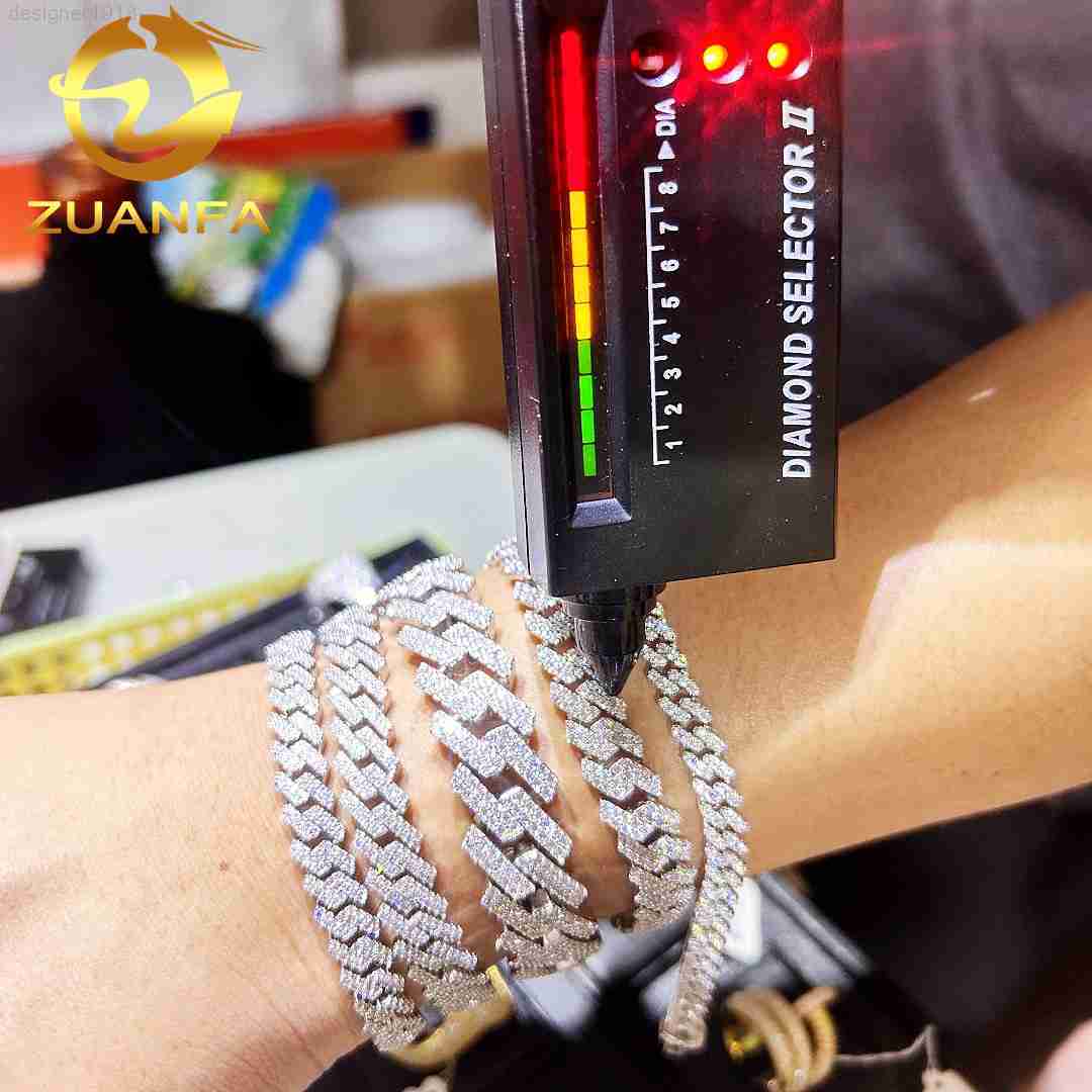 

Ready to Ship 6mm 8mm 10mm 15mm Hip Hop Iced Out 925 Sterling Silver Prong Set Moissanite Diamond D-vvs Cuban Link Bracelet