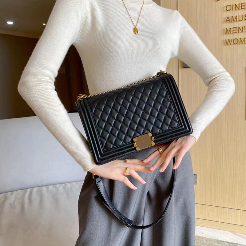 

Luxury Chain Bag Designer Shoulder Bag Genuine Leather Handbags 28CM High Imitation CrossBody Bags With Box ZC011