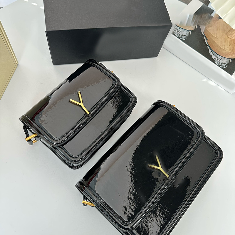 

Luxury Fashion Shoulder Bags Designer Womens Chain Bag Patent Leather Crossbody Handbags Bag Stylish Wallets Gold Letters 5A Quality, Khaki