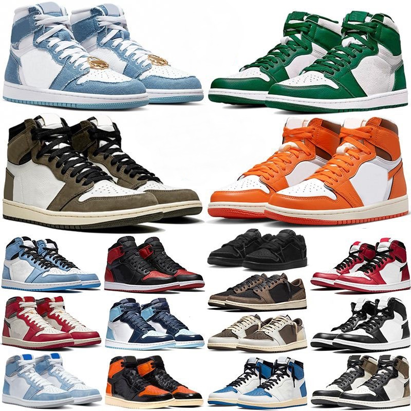 

Basketball Shoes Sneakers Retro Unc Sneaker Dark Mocha Bred Patent Chicago Royal University Blue Fearless Diamond 2023 Air Jumpman 1 Men Og Offs White x