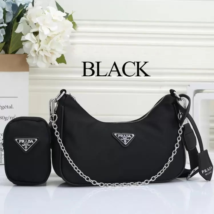 

dupe PRADA Luxurys Designers Bags Ladies thick shoulder strap nylon messenger bag European and American fashion all-match chest bag handbag new, Color 1