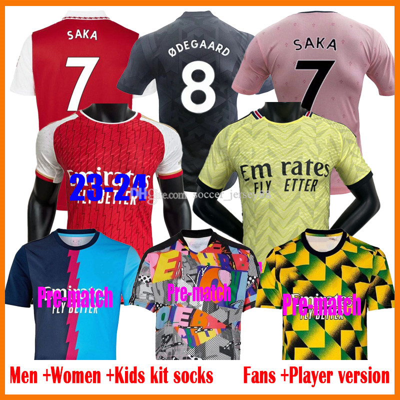 

22 23 24 SMITH ROWE soccer jerseys G.JESUS SAKA SALIBA Fans Player version ODEGAARD MARTINELLI JORGINHO 2022 2023 2024 football kits shirt jersey Men Kids uniforms, 22-23 men home
