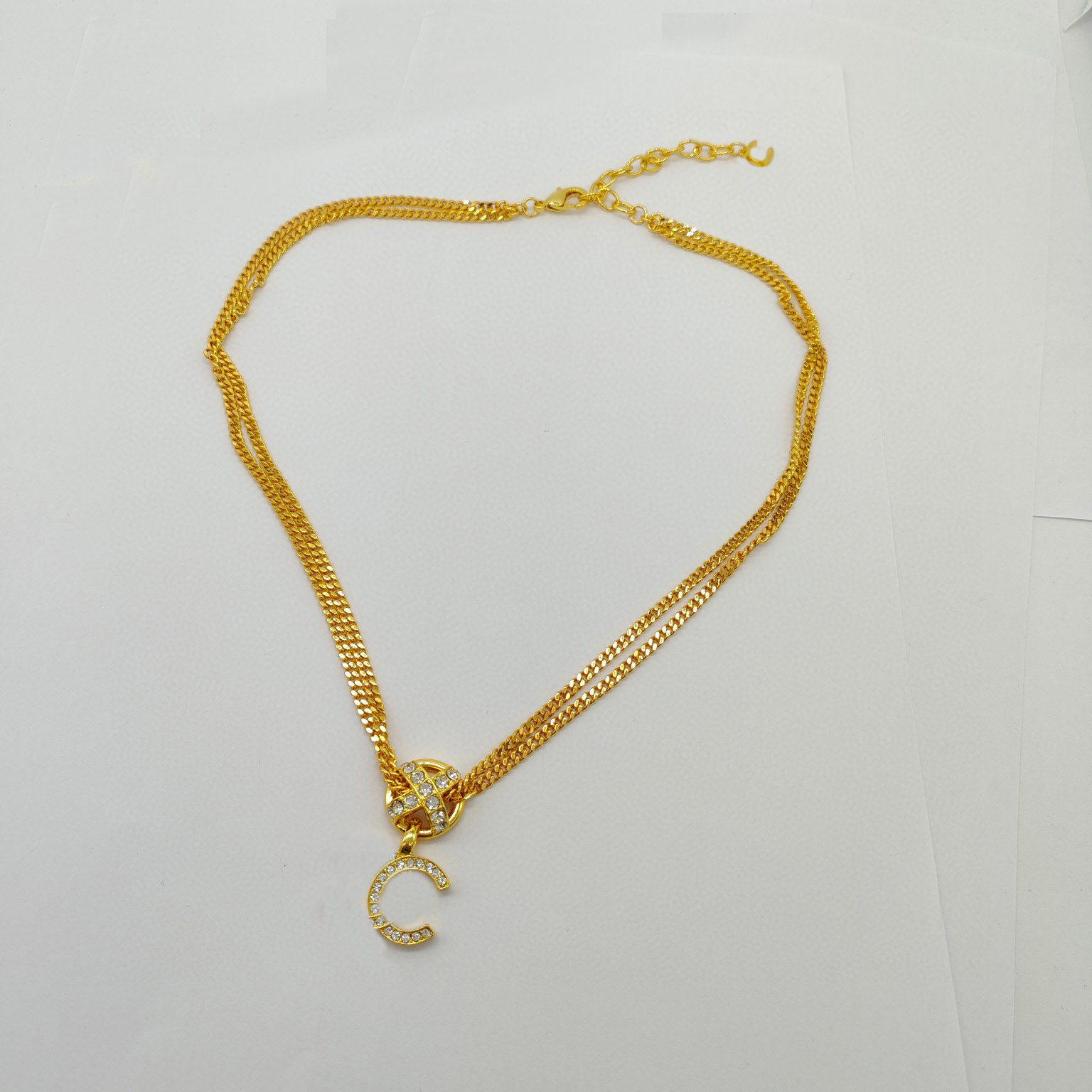 Luxury quality Charm pendant necklace with diamond and hollow design choker drop earring have stamp PS7718A