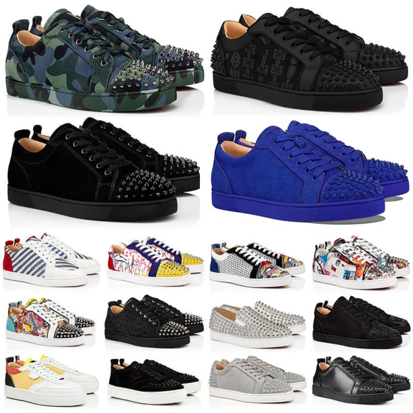 

2023New Dress shoes Designer low men Black White Camo Green Glitter Grey Rivets leather suede mens fashion spikes Office Career Wedding trainers shoe sneakers 35-47, 31