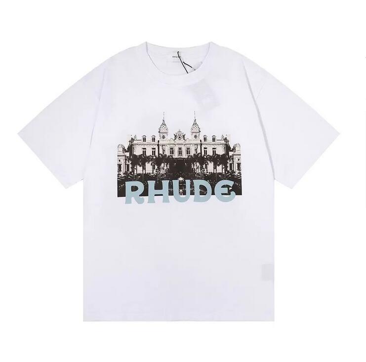 

2023 new Top Craftsmanship Rhude Mens T Shirts summer Fashion designer tshirts Street Casual Short Sleeve Beach Style tees Cotton printing shirt S, Q111111
