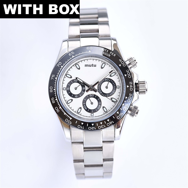 Mens watch designer Luminous Sapphire Watches Premium Men Self Winding 40MM Watch Case Black Ceramic Bezel White Disc Bracelet Foldover Clasp Wat-image-800439371