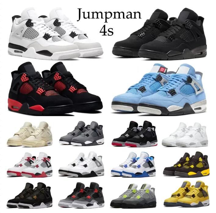 

OG 4s Basketball Shoes Men Women Jumpman 4 Black Cat Red Thunder Infrared Bred University Blue Cool Grey Mens Trainers Sports Sneakers, 13