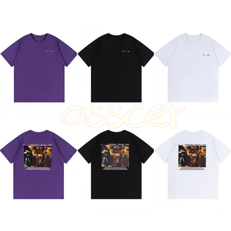 

Women' T-shirt Summer Womens t Shirt Oil Painting Print Fashion Short Sleeve Shirts Men Women Polo Tops Size -xl, White
