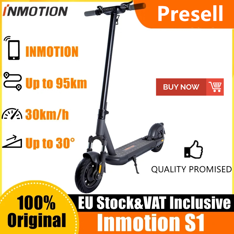 

Original INMOTION SCV S1 Smart Electric Scooter Foldable KickScooter 1000W 95KM Range 30 KM/H Max Speed Dual Brake Skateboard With APP Inclusive of VAT