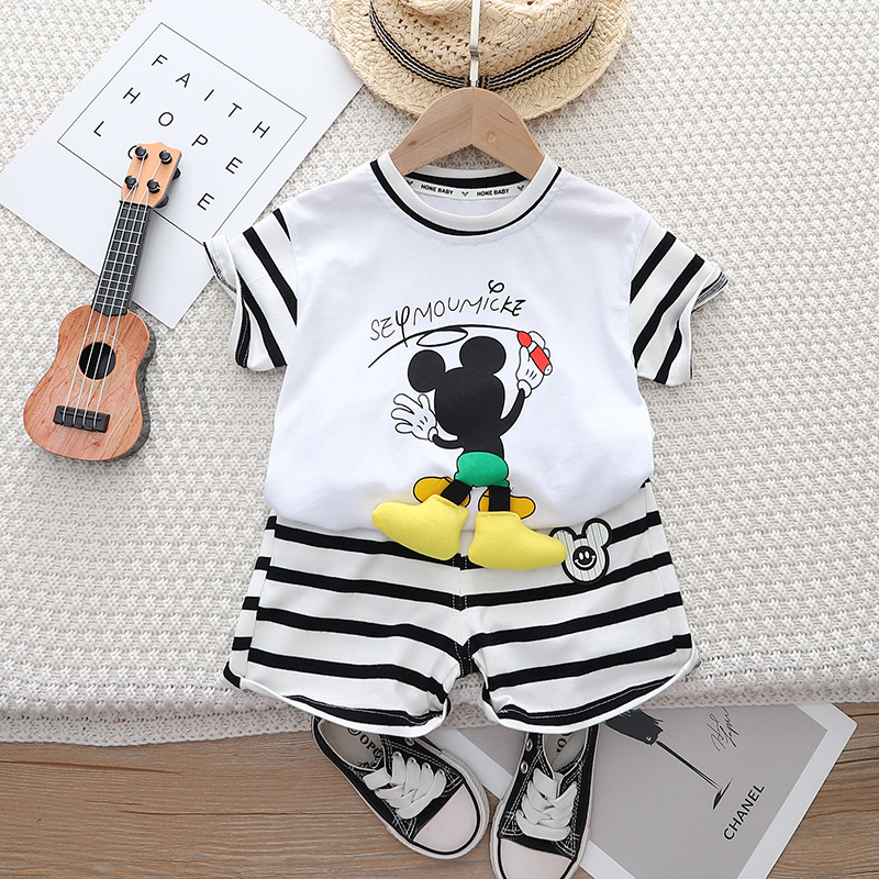 

2023 Summer Toddler Girls Clothes Baby Boys Casual T Shirt Shorts 2 Pieces Suit Children Cartoon Clothing Sets Infant Outfits, Pink